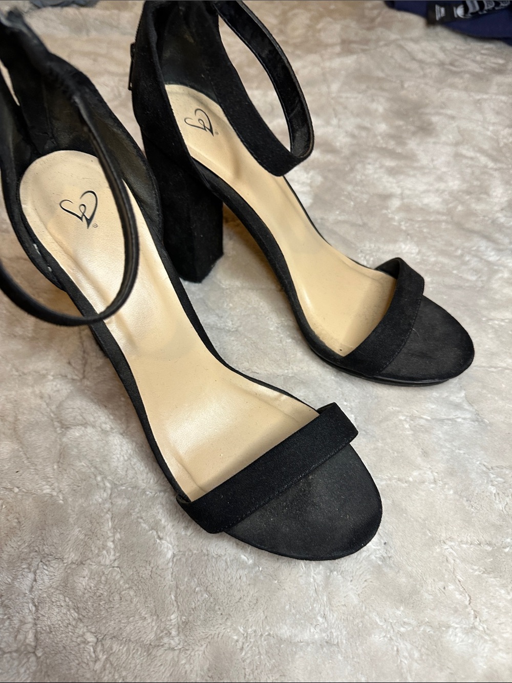 Windsor Black Suede Block Heel Slingback Sandals